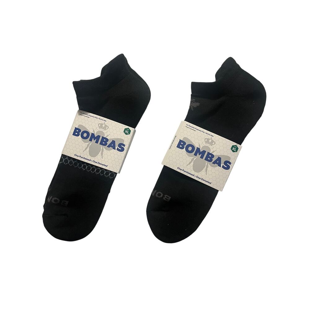 New pair of two black bombas ankle socks size Xl